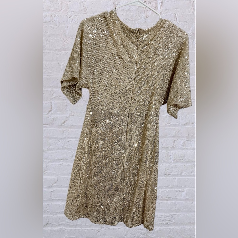 Lulu's Shimmering Gold Sequin Mini Dress - Picture 4 of 7